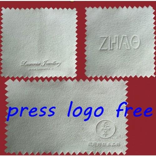 Press LOGO 1000pcs 8*8cm Silver Polish opp bags Cloth for silver Jewelry Cleaner Blue Microfiber suede fabric material