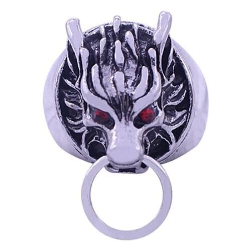 Retro Punk Cool Men Domineering Wolf Head Rings Hip Hop Titanium Steel Animal Ring Personality Mens Jewelry Gift Jewelry