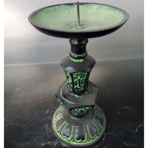 Tibet Buddhism Chinas ancient bronze ware Candlestick Candle holder for Home Office Teahouse Yoga use