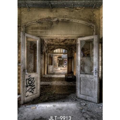 Old Photography Backdrops Shabby Wooden Door Brick Wall Photo Background Vinyl Cloth Customize for Photo Studio Photoshoot