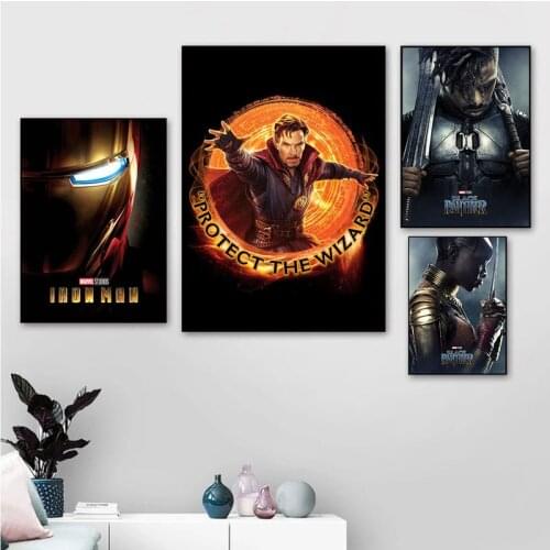 Superhero Captain America Iron Man Canvas Paintings Marvel Avengers Anime Posters Prints Wall Art Pictures for Living Home Decor