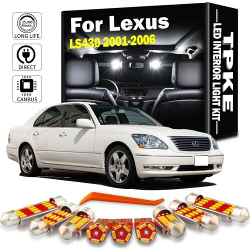TPKE 18X White LED Lights Interior Package Kit For 2001-2006 Lexus LS430 Map Dome Trunk Glove Box License Plate Light