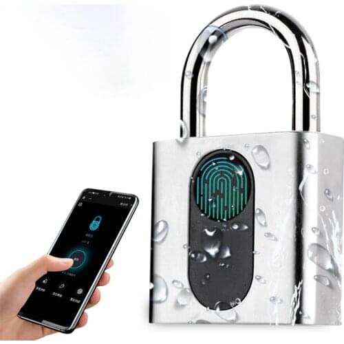 Zinc Alloy Keyless Bluetooth Fingerprint Cabinet Drawer Lock Strongbox Biometrics Electric Lock Fingerprint Padlock