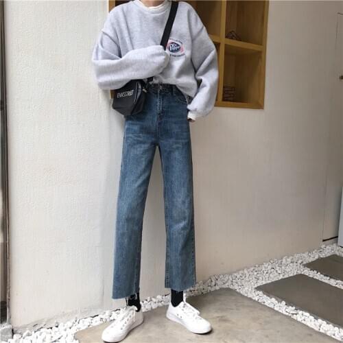 Womens Oversized Loose High-Rise Jeans