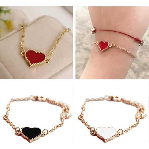Women Love Heart Design Bracelet Bangle Jewelry Chain Party Cocktail