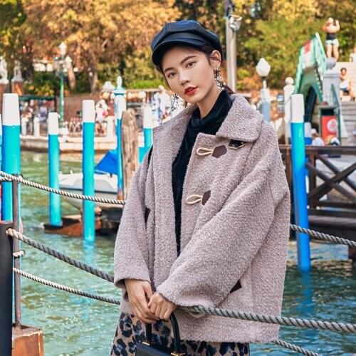 Winter Women High Quality faux lambswool Fur OverCoats Luxury short casual Thick Warm Plus Size female 2019 beige fashion