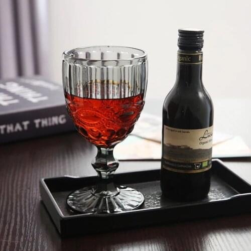 1pcs Relief Drinking Cup Wedding Banquet Wine Glass Retro Diamond Champagne Juice Beverage Goblet 240ml 8oz