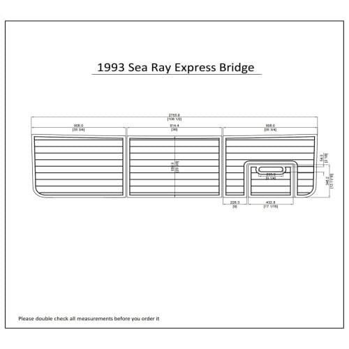 1993 Sea Ray Express Bridge Swim Platform Pad 1/4" 6mm Boat EVA Teak Decking