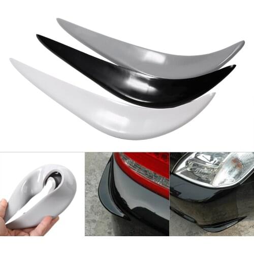 2 Pcs Black Soft Rubber Car Front Bumper Anti-Collision Protection Strips Decal