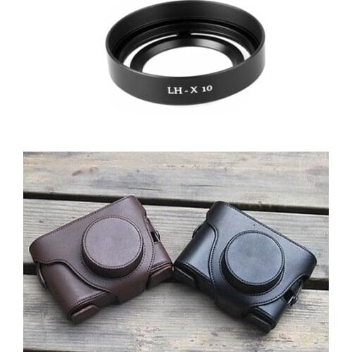 2 in 1 Camera bag case with shoulder strap + LH-X10 Lens hood for Fujifilm Fuji X10 X20 X-10 X-20