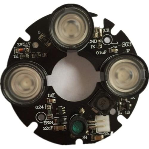 3 array IR led Spot Light Infrared 3x IR LED board for CCTV cameras night vision (53mm diameter)