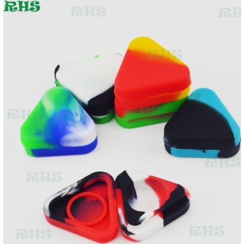 50pcs Non-Stick FDA Wax Containers Silicon Storage Box Holder Triangle wax jars wholesale hot sale free shipping
