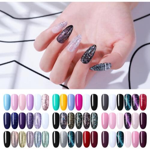 6PCS)Elite99 Mixed Color Gel Polish Kit Cat Eye Megnetic Gift Set 10ML Soak Off UV LED Nail Varnish Primer Manicure Gel Polish