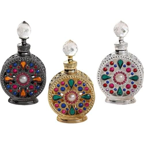 Diamond-encrusted Vintage Perfume Bottle 15ML Electroplating