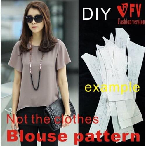 Cutting pattern womens short-sleeved casual round neck small shirt pattern 1:1 garment structure drawing BCY-41