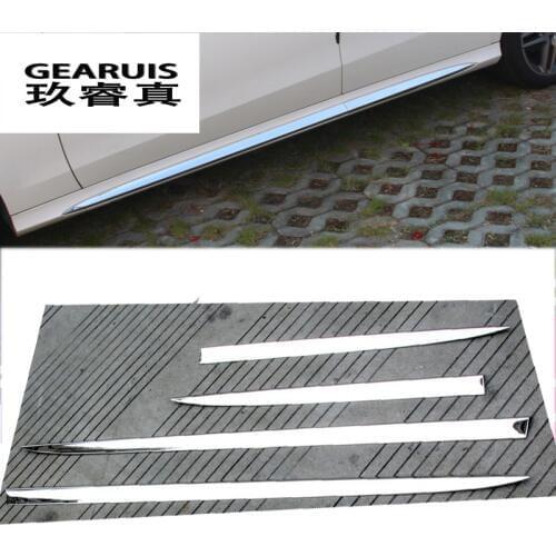 Car styling Auto Side Skirt Car stainless steel Sticker Side Body Door Decoration Trim for Mercedes Benz E Class W212 2014-2015