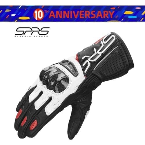 Free shipping 1pair SPRS All Season Men Racing Gloves Off-road Cowhide Leather Carbon Fiber Moto Motorcycle Gloves