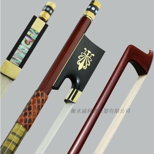 Free Shipping High Quality Brazil Wood 4/4 Violin Bow Siberia White Horsetail Copper Parts Best Balance parts accessories