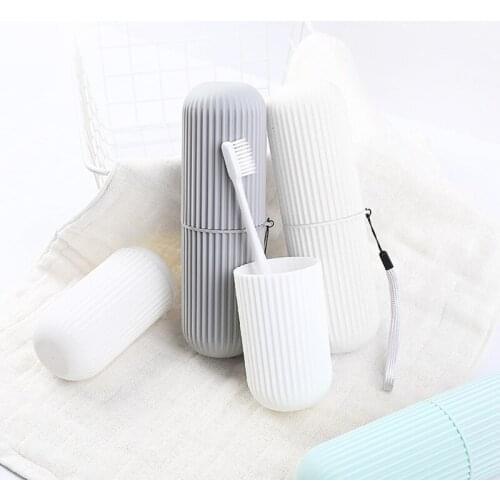 Travel Toothbrush Container Toothbrush Case Portable Holder Plastic Dust-proof Box for business Trips Hotel Camping