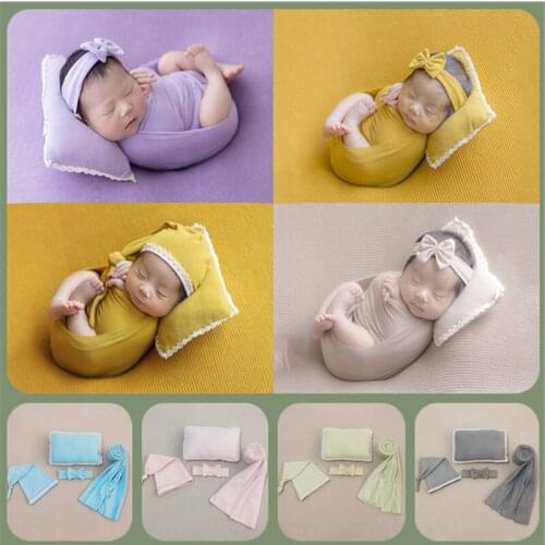Baby Photography Clothing Wrapped Pillow Photo Accessories Newborn Shoot Props 0-3 Months