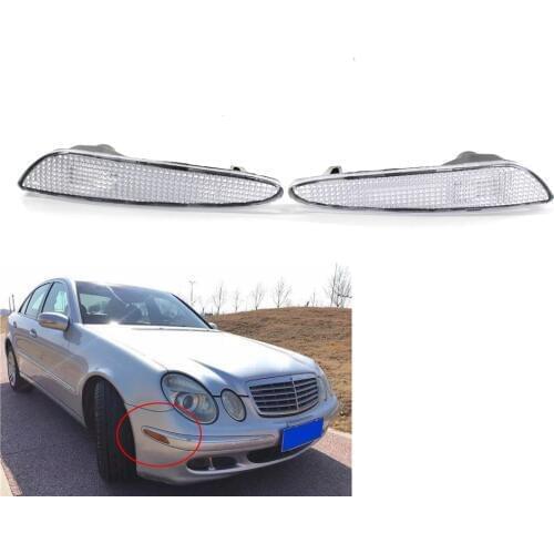 For Mercedes-Benz W211 E-Class Left Right Marker Light in Bumper Turn Signal Lamp Clear