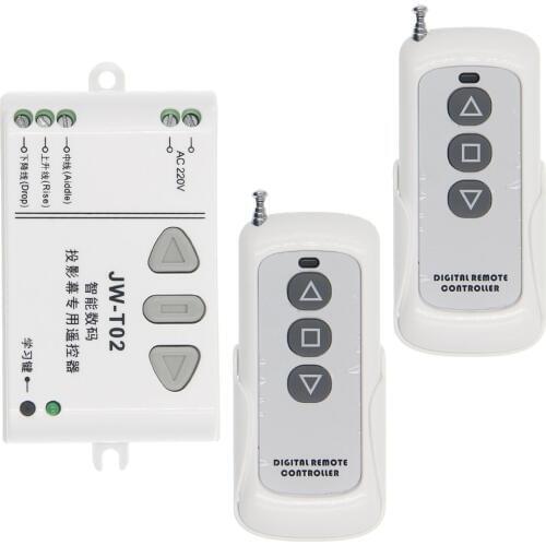 AC 220V Motor RF Wireless Remote Control Switch System,UP DOWN Motor Reversing Controller,1 Receiver +2 Transmitter
