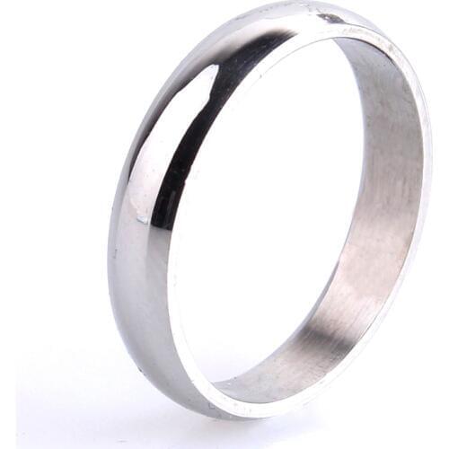 3mm silver color Smooth 316L Stainless Steel wedding rings for women men wholesale