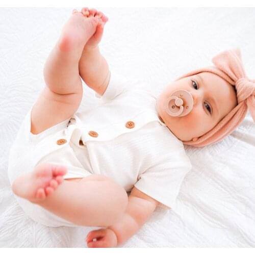 Newborn Infant Baby Boys And Girls Sleeveless Jumpsuit Cotton Funny Bodysuit Cute Summer Short White Sleeve For Baby 0-24M