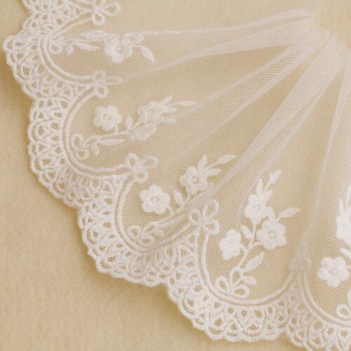 2YARD 12CM Handmade DIY Clothing Accessories Wedding Floral Embroidery Lace Fabrics Curtains Sofa Sewing Lace Trim