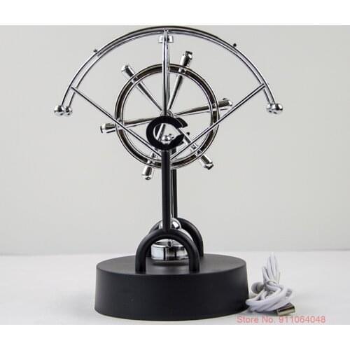 USB Sector Magnetic Perpetual Motion Newton Pendulum Metal Chaotic Pendulum Newtons Cradle Craft Newton Balls Desk Decoration