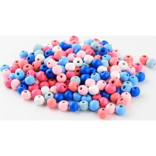 Handmade 8 10mm DIY Small Wooden Beads 100/200pcs Round Shape Wood Beads for jewelry Making Rattle Pacifier Clip Accessories