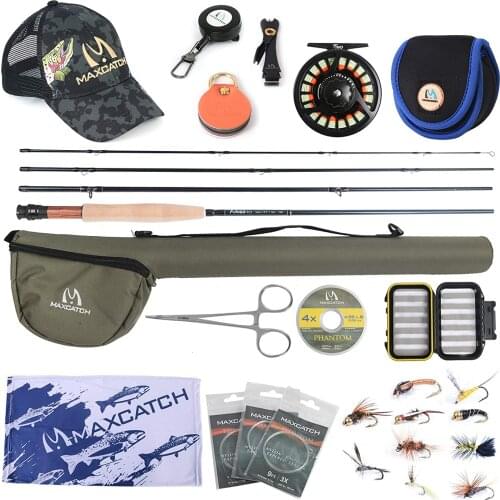 Maximumcatch Amigo 9ft 5-7wt Fast Action Fly Fishing Rod with Fly Reel&Line&Hooks&Accessory Triangle Tube Full Kit