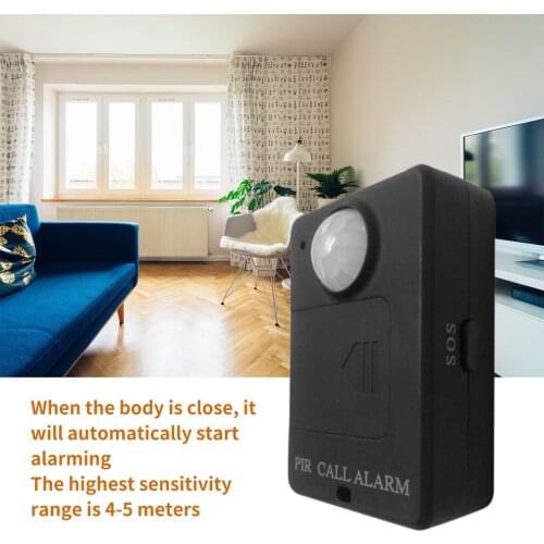 Mini PIR Alert Sensor Wireless Infrared GSM Alarm Monitor Motion Detector Detection Home Anti-theft System with EU Plug Adapter