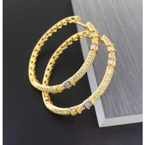 Lanyika Fashion Jewelry Simpleness Big Earring Micro inlay Party Earrings Anniversary Banquet Daily Best Gift