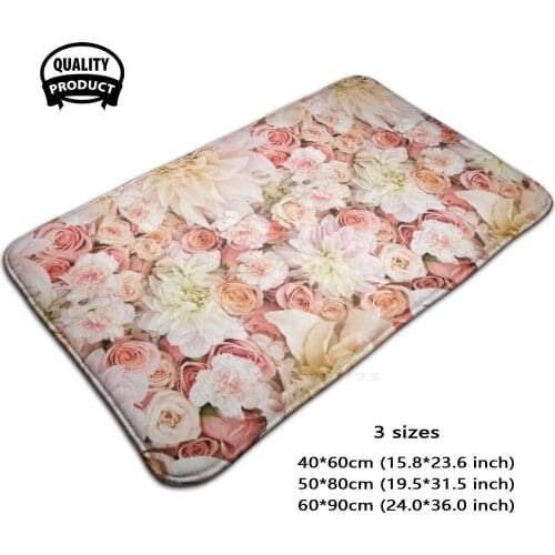 Pink Roses Kawaii Design Soft House Family Anti-Slip Mat Rug Carpet Rose Flower Flowers Roses Black White Designs Landscape