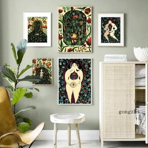 Dark Terror Abstract Death and Flowers Nordic Posters Canvas Painting and Prints Modern Wall Art Pictures for Living Room Decor