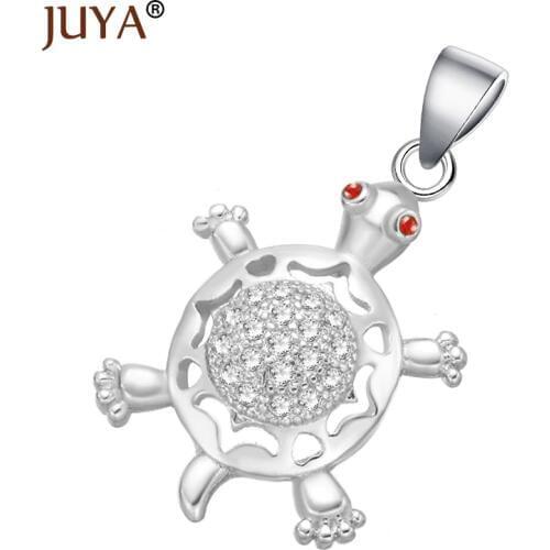 New Cute Sea Turtle Pendant Necklace Wholesale Zircon Tortoise Charm For Women Lucky Jewelry DIY Accessories