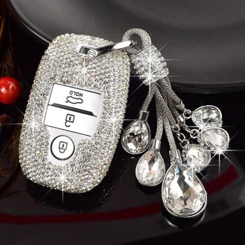 New Key Bag For KIA KX3 Sportage R K4 Sorento KX5 Cross 7 Fashion Full Rhinestones Car Key Protective Case Ornament