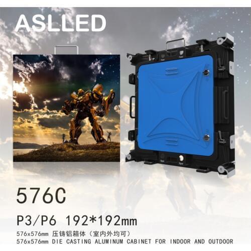 New type 576x576mm die-cast aluminum cabinet used P3/P6 192x192mm led module indoor outdoor rental panel stage LED display video
