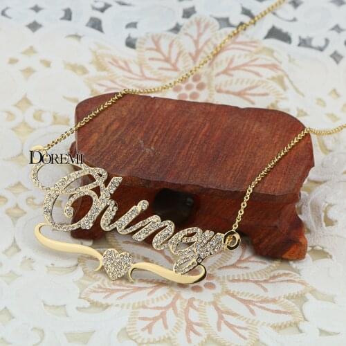 DOREMI Stainlesss Custom Name Necklaces Pendant Letters Necklace for Women Custom Chain Jewelry Children Personalized Gold