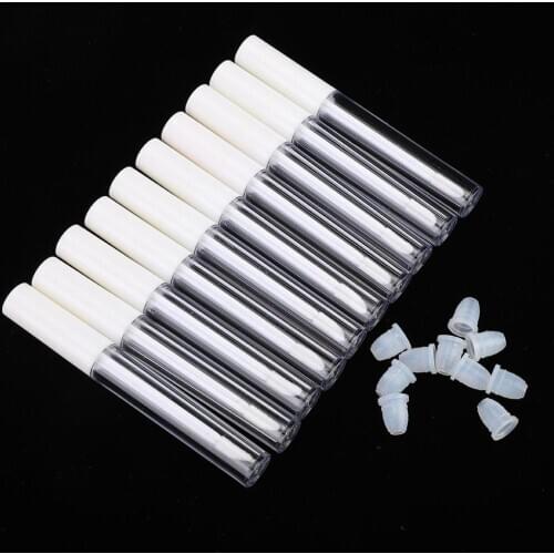 10Pcs 2.5ml Transparent Plastic DIY Lip Gloss Tube Empty Cosmetic Lip Gloss Containers Tubes Refillable Bottle for Make Up