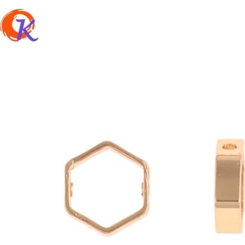 Cordial Design 100Pcs 8*8MM Jewelry Accessories/Hand Made/Genuine Gold Plating/Hexagon Ring Shape/DIY Making/Earrings Findings