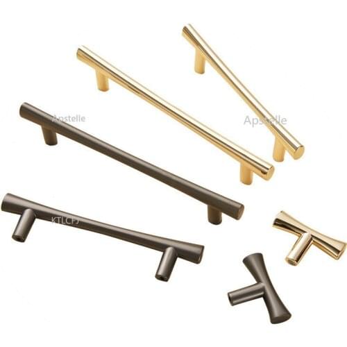 T Bar Zinc Alloy Silver Golden Vintage Cabinet Kitchen Knob Dresser Door Pull Drawer Cupboard Hardware Box Handle