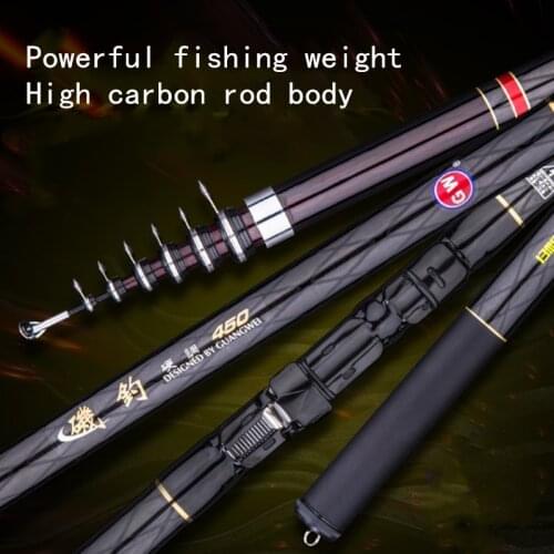2021 new 3.6m 4.5m 5.4m 6.3m telescopic rotating fishing rod high-power carbon fiber carp portable fishing rotating travel rod