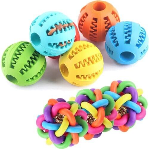 Pet Outdoor Walking Supplies Throwing Ball To Retrieve Dog Chewing Clean Teeth Ball Funny Cat Ball Toy Bell Colorful Ball Puppy