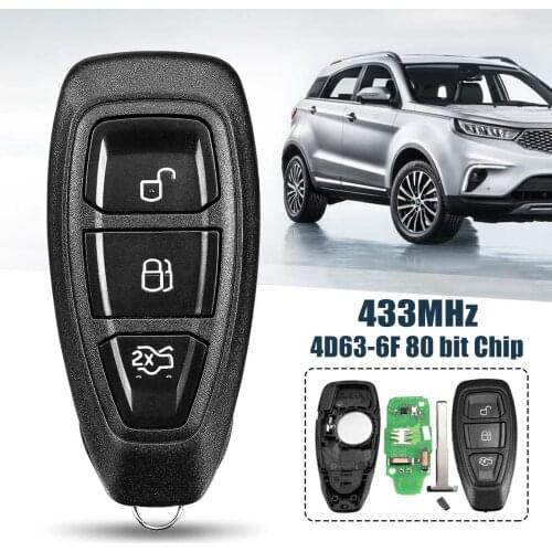433Mhz 3 Button Smart Intelligent full Remote Key for Ford B-Max for C-Max for Focus for Galaxy KR55WK48801 4D83 80bit