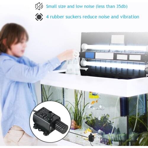 Submersible Water Pump USB DC5V 2.4/4.8W Ultra-quiet Mini Brushless Aquarium Water Pump for Fountain Fish Tank Garden Pond