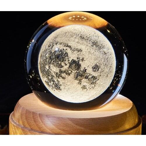 Rotary Music Box, 3D Night Light Music Box, Moon Light Lovers Crystal Ball Music Box In Music Box Christmas Gifts New Year Gifts