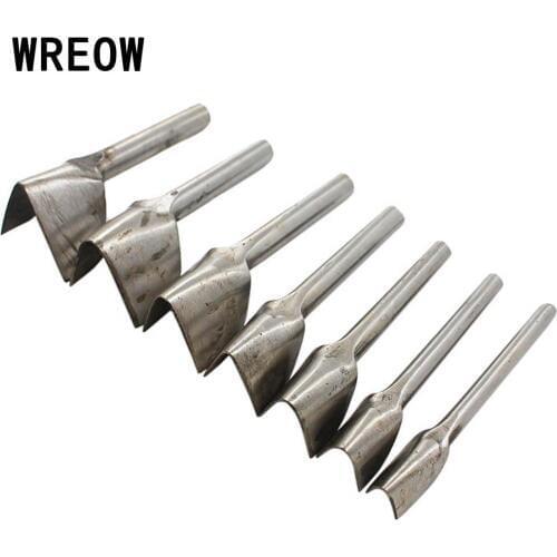 10-40mm 7PCS DIY Leather Craft Belt Strap Bag End V shape Punch Set 7 Sizes For Home Leather Sewing Edge Corner Punch Cutter