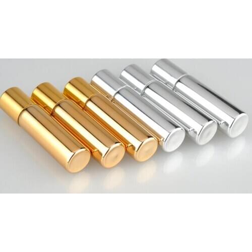 10ml UV Roll On Bottle Gold and Silver Essential Oil Steel Metal Roller ball fragrance Perfume
